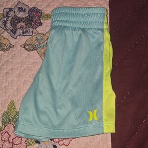 Hurley Youth Aqua and Neon Yellow Shorts